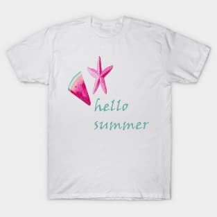 Hello Summer, Summer Shirt, womens and mens Summer Shirts, Hello Summer Shirt, T-Shirt
